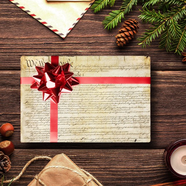 Papier Cadeau Constitution vintage des États-Unis (Créateur téléchargé)