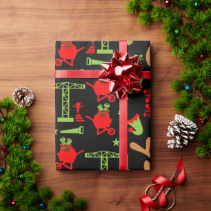 Papier Cadeau Construction de bâtiments Noël