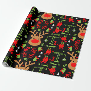 Papier Cadeau Construction de bâtiments Noël
