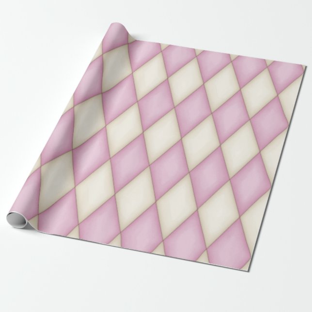 Papier Cadeau Conte médiévale Pink Harlequin (grande échelle) (Déroulé)