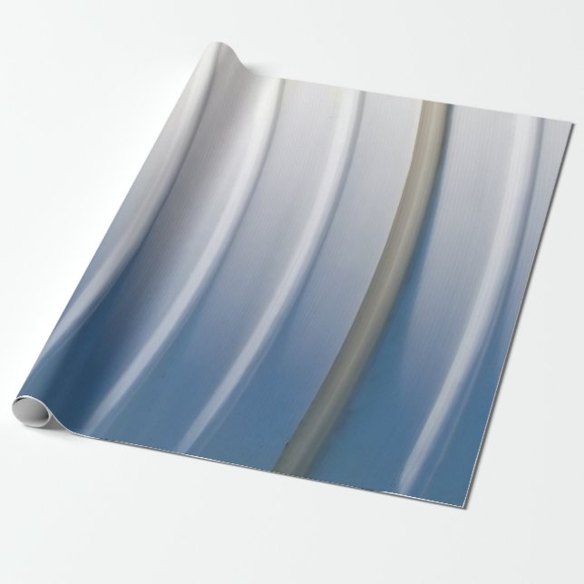 Papier Cadeau Conteneur en plastique bleu et blanc (Déroulé)