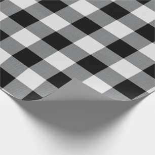 Papier Cadeau Contrôle blanc noir rustique de Buffalo