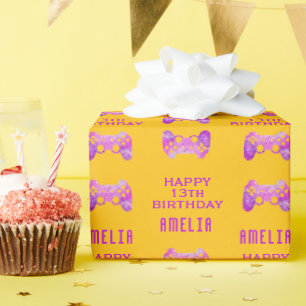 Papier Cadeau Contrôleur de jeu vidéo d'anniversaire pour joueur