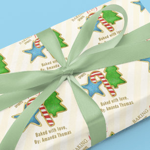 Papier Cadeau Cookie de Noël joli couleur Whimsical Coutouts