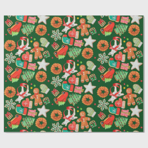 Papier Cadeau Cookie de sucre de Noël et pain d'épice