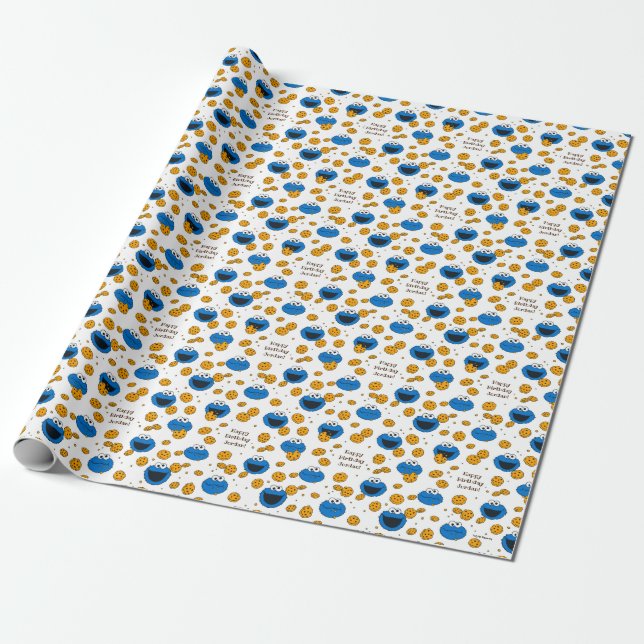 Papier Cadeau Cookie Monster | C est pour motif de cookie (Déroulé)