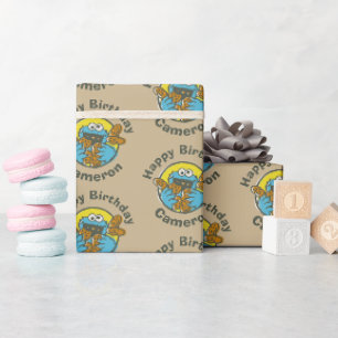 Papier Cadeau Cookie Monster Rétro