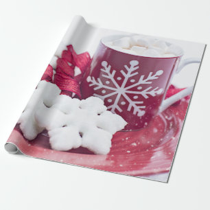 Papier Cadeau Cookies au chocolat chaud et aux flocons de neige