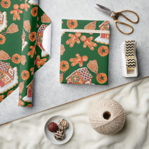 Papier Cadeau Cookies de la maison de pain d'épice de Noël