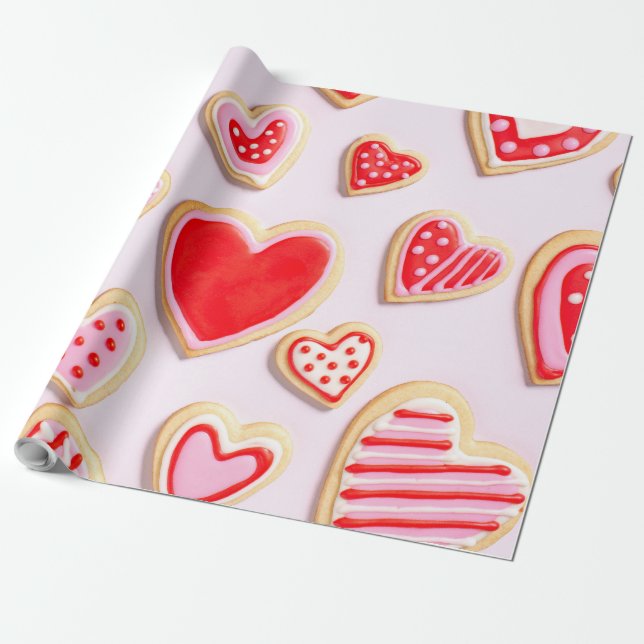 Papier Cadeau Cookies de la Saint Valentin (Déroulé)