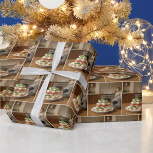 Papier Cadeau Cookies de Noël au Sucre avec le Nez de Chien