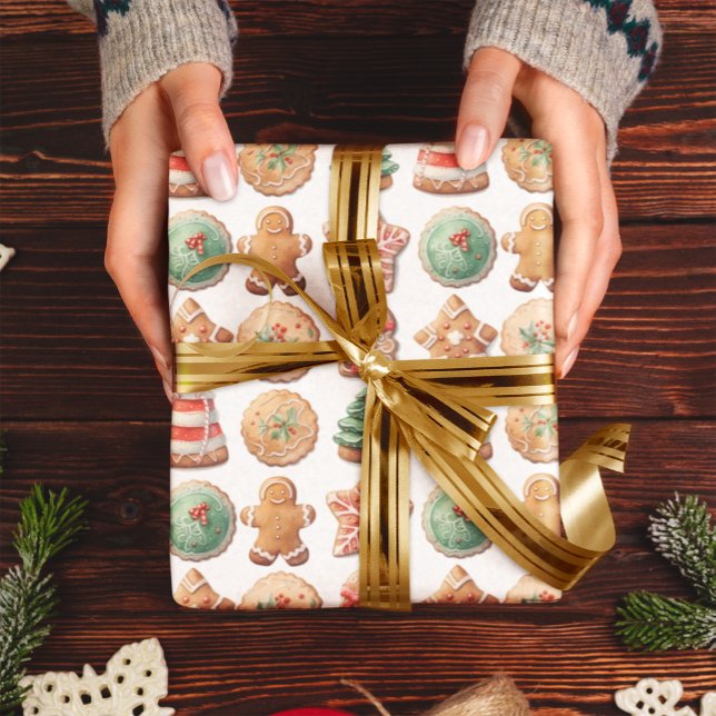 Papier Cadeau Cookies de Noël Exchange Red Green Holiday (Créateur téléchargé)