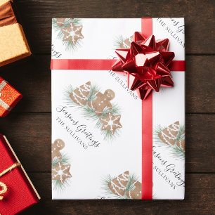 Papier Cadeau Cookies de Noël Joyeux personnalisés