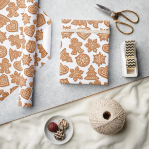 Papier Cadeau Cookies de pain d'épice de Noël
