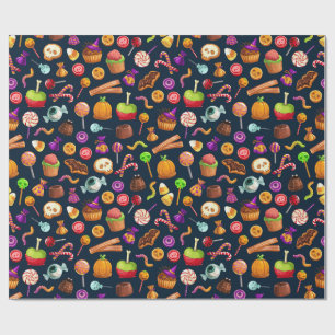 Papier Cadeau Cookies et bonbons d'Halloween