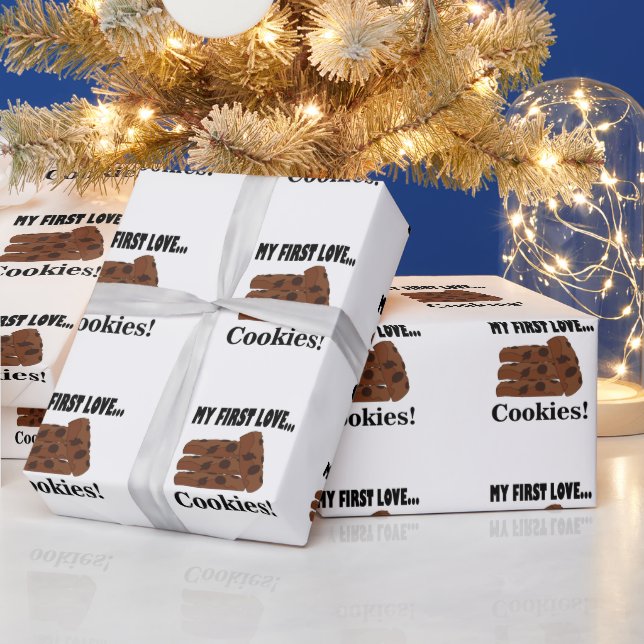 Papier Cadeau Cookies Mon Premier Amour Biscuit  (Vacances)