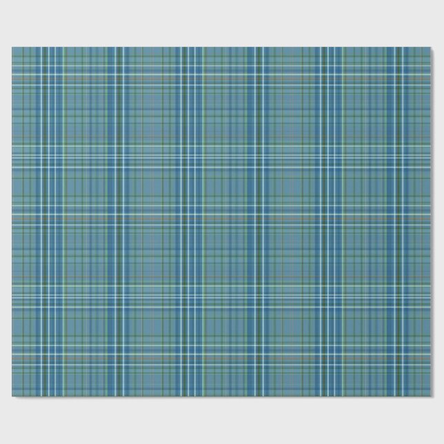 Papier Cadeau Cool Blue Woven Plaid Pattern (Plat)
