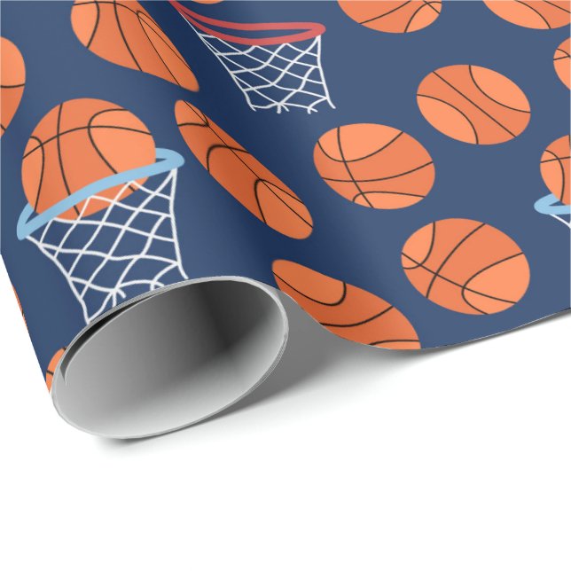 Papier Cadeau cool carrelé basket-ball motif (Coin rond)