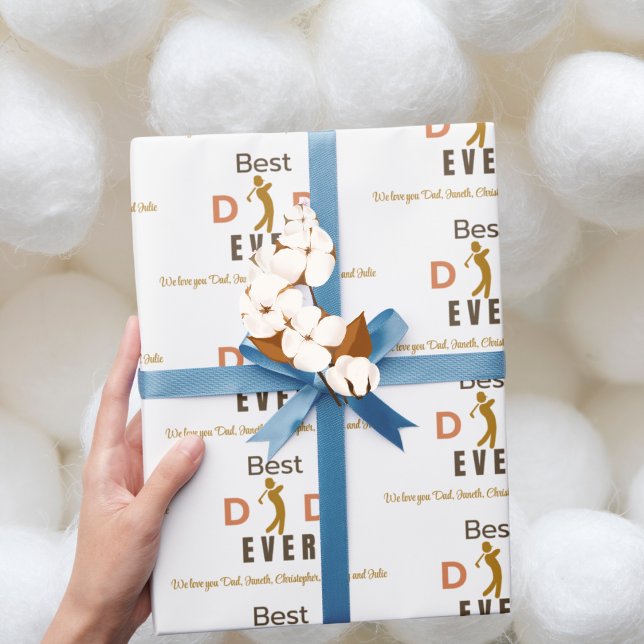 Papier Cadeau Cool Cute Elégant Moderne Meilleur Papa Jamais Fêt (Créateur téléchargé)