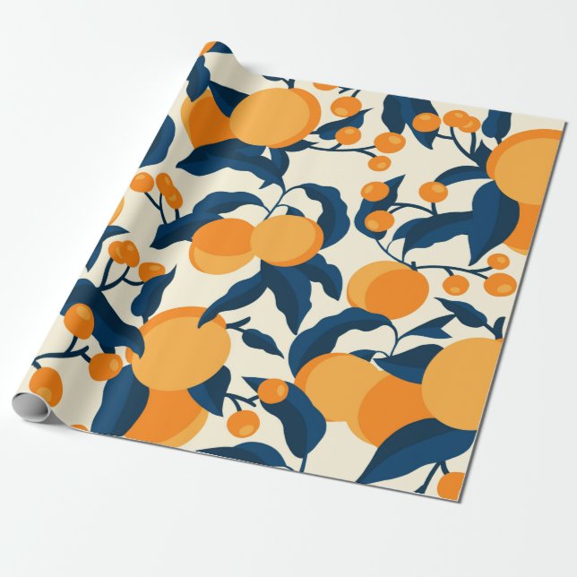 Papier Cadeau Cool et Motif couleur Apricot (Déroulé)
