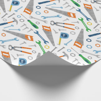 Papier Cadeau Cool et outils mignons motif en blanc