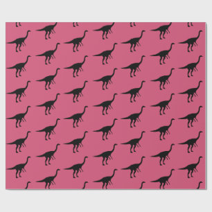Papier Cadeau Cool Gallimimus Dino Dinosaur Silhouette