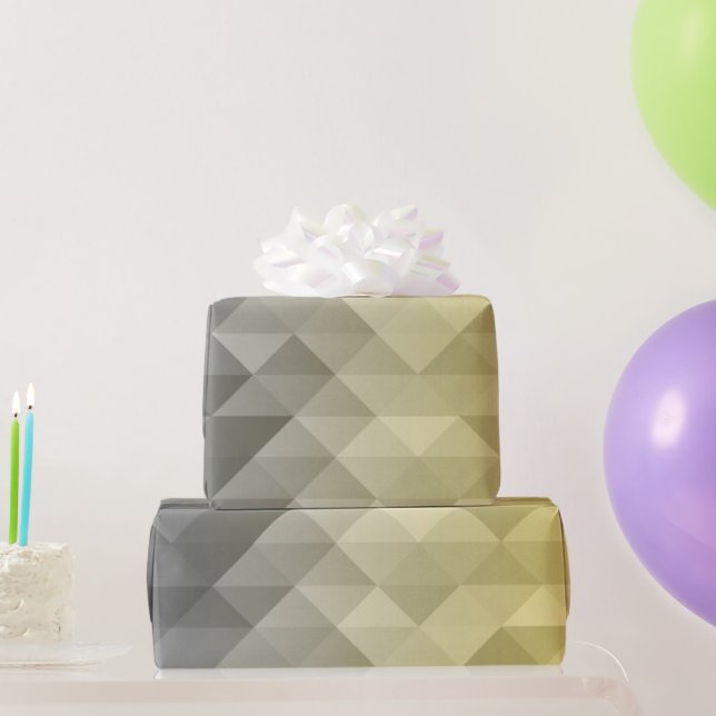 Papier Cadeau Cool gris jaune Ombre motif géométrique (Cadeaux de fête)