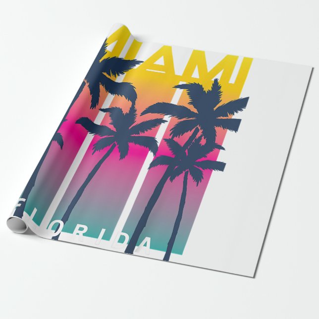 Papier Cadeau Cool Miami Florida Graphic Design Tee - shirts, I  (Déroulé)