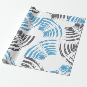 Papier Cadeau Cool, moderne, bleu abstrait tendance