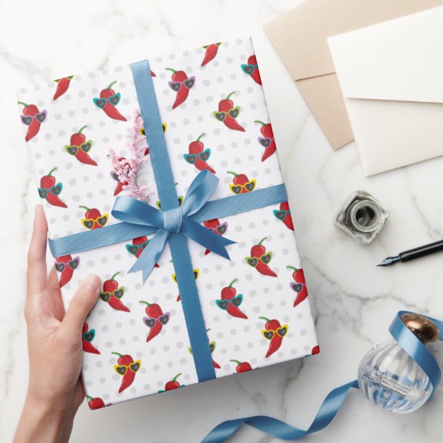 Papier Cadeau Cool Shades Red Chile Motif (Cadeaux)