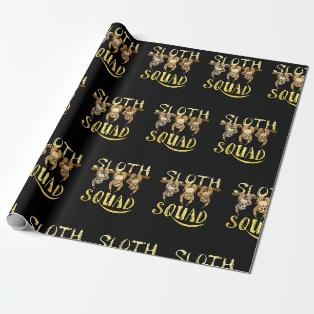Papier Cadeau Cool Sloth Squad – Création drôle pour les amoureu (Déroulé)
