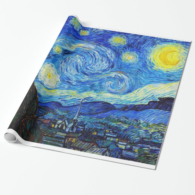 Papier Cadeau Cool Starry Night Vincent Van Gogh peinture ART (Déroulé)