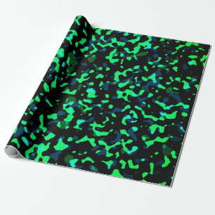 Papier Cadeau Cool tendance Blue Seagreen Camouflage Motif