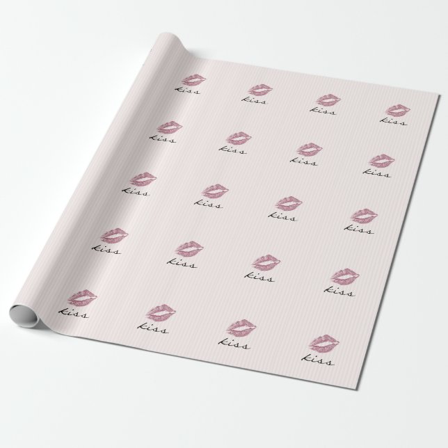 Papier Cadeau Cool tendance rose baiser (Déroulé)