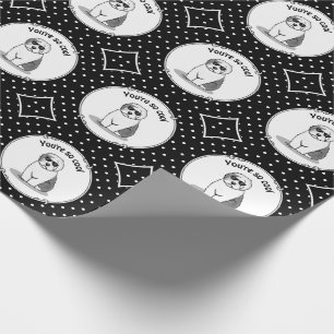 Papier Cadeau Cool Vieux Chien à mouton anglais (Grey 1) Mignonn