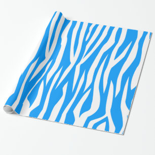 Papier Cadeau Copie bleu-clair de zèbre