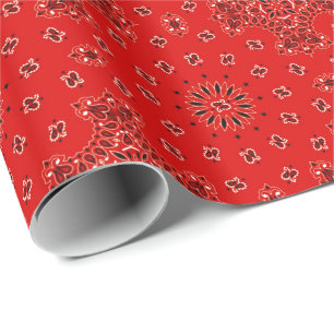Papier Cadeau Copie occidentale rouge d'écharpe de Bandana de