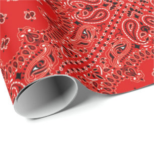 Papier Cadeau Copie occidentale rouge d'écharpe de Bandana de