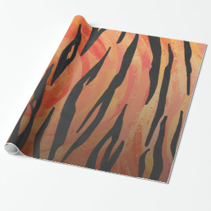 Papier Cadeau Copie orange de tigre et noire chaude