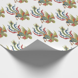 Papier Cadeau Coq chinois