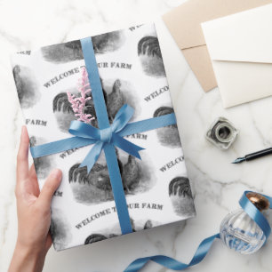 Papier Cadeau Coq de la campagne mignonne bienvenue dans l'embal