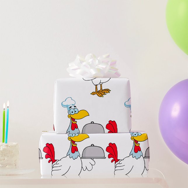 Papier Cadeau Coq servant de la nourriture (Créateur téléchargé)