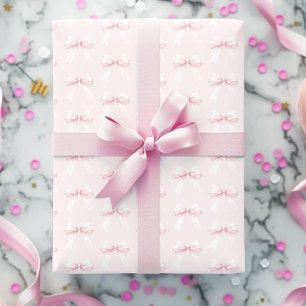 Papier Cadeau Coquette Bow rose Premier anniversaire