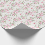 Papier Cadeau Coquette florale mignonne cou rose<br><div class="desc">Papier à envelopper à la coquette florale mignonne rose Bow. Éléments correspondants disponibles.</div>