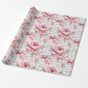 Papier Cadeau Coquette Rose Floral