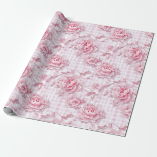 Papier Cadeau Coquette Rose Floral