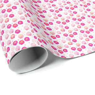 Papier Cadeau Coquillages de Neon - Motif côtier sans transparen