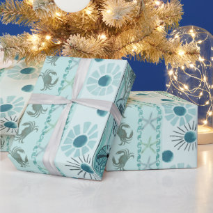 Papier Cadeau Coquillages de Noël de Bohême