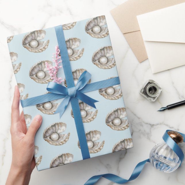 Papier Cadeau Coquilles de Perles Anniversaire  (Cadeaux)