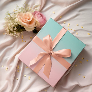 Papier Cadeau Corail clair rose et ombré de sarcelle